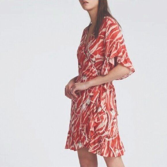 ALLSAINTS PRINTED MARLOW KAZUNO WRAP DRESS - NWOT - Picture 5 of 9